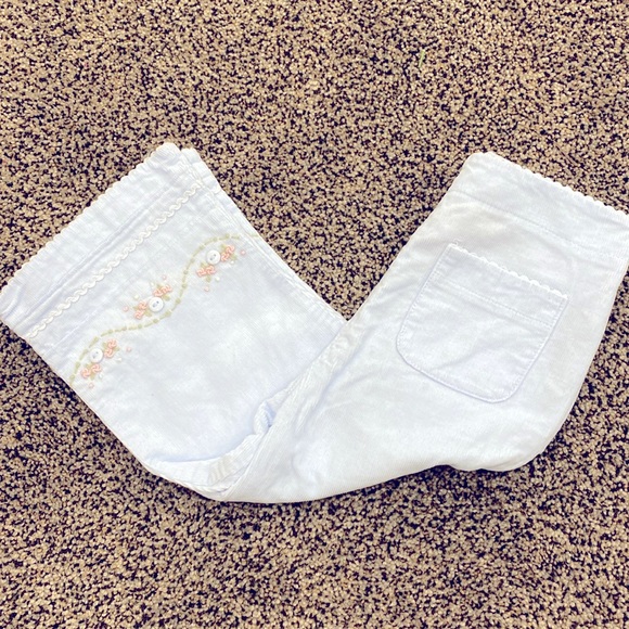LAURA ASHLEY Baby Girl Light Blue Corduroy Floral Embroidered Zipper Pants 18 mo - Picture 9 of 10